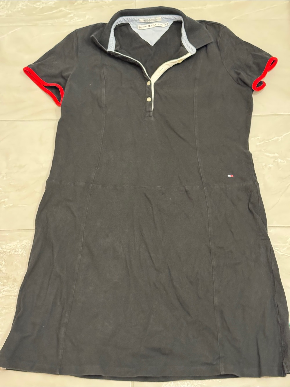 Tommy Hilfiger Black Preppy Collared Tennis Dress Summer Resortwear